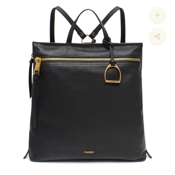 margot Handbags - Margot Maggie Leather Back pack In Black